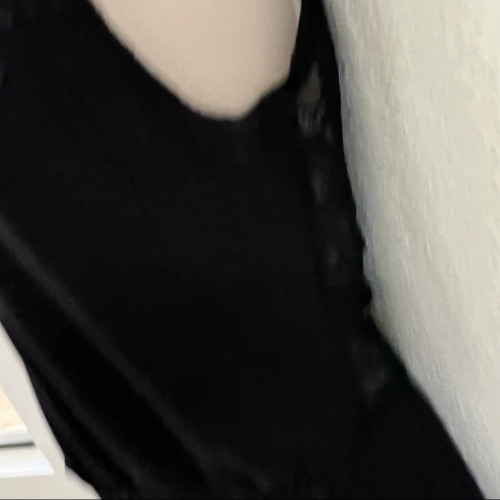 Victoria’s secret black lace bodice blouse, petite small, peplum, stretchy. - Picture 9 of 10